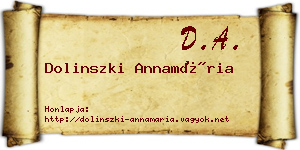 Dolinszki Annamária névjegykártya