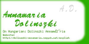 annamaria dolinszki business card